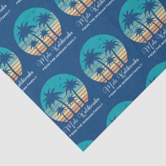 Papier Mousseline Mele Kalikimaka Tropical Sunset Custom Christmas (Détail)