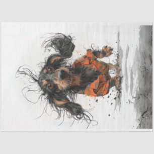 Papier Mousseline Mélodie boueuse Dachshund Découpage