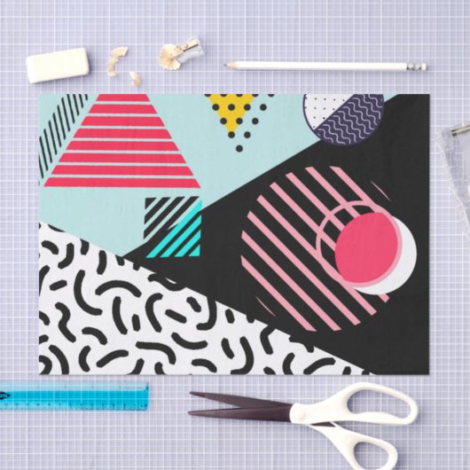 Papier Mousseline Memphis Motif (Artisanat)