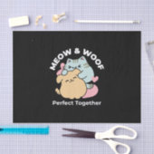 Papier Mousseline Meow & Woof Perfect Together - Cute Cat and Dog (Artisanat)