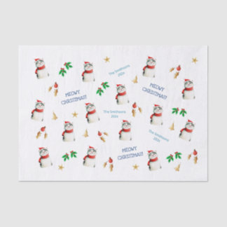 Papier Mousseline Meowy Chat Cute Noël personnalisé