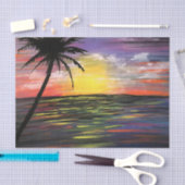 Papier Mousseline Mer du coucher du soleil (Artisanat)