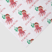 Papier Mousseline Mer octopus mignonne et Mistletoe de voeux (Détail)