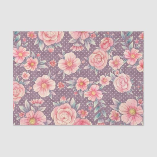 Papier Mousseline Meraki Rose Floral Series Design 14 (Recto)