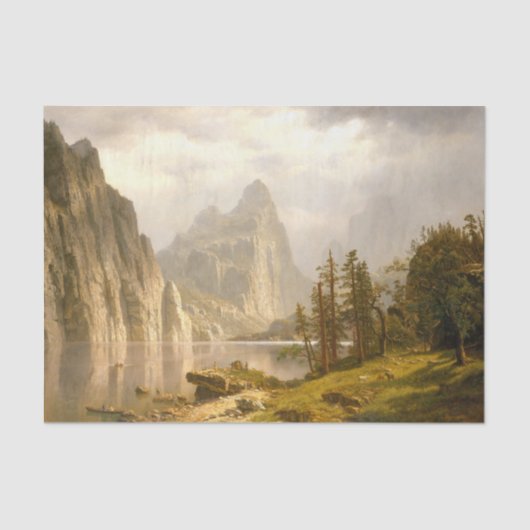 Papier Mousseline Merced River-Yosemite Valley, Albert Bierstadt (Recto)