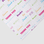 Papier Mousseline Merci Arc-en-ciel de nombreuses langues Texte (Détail)