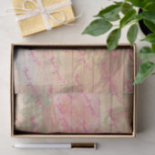 Papier Mousseline Merci client Roses et oiseaux (Cadeau)