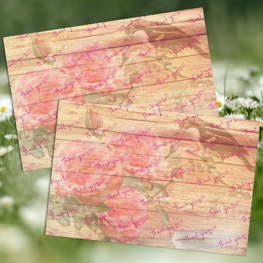 Papier Mousseline Merci client Roses et oiseaux