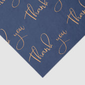 Papier Mousseline Merci manuscrit Script cuivre or (Détail)