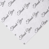 Papier Mousseline Merci noir blanc élégant script motif chic (Détail)