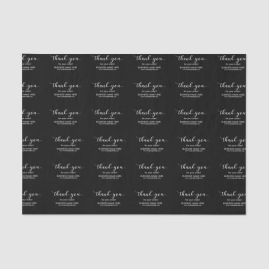 Papier Mousseline Merci personnalisé noir et blanc (Recto)