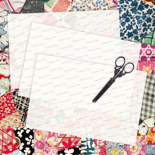 Papier Mousseline Merci Texte Entreprise Tissu Papier Ecru