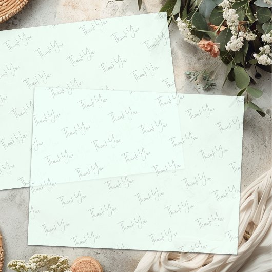 Papier Mousseline Merci Texte Entreprise Tissu papier Mint