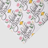 Papier Mousseline Merci- Typographie moderne & accents floraux (Détail)