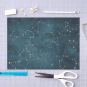 Papier Mousseline Mercure bleu constellations étoile parchemin carte (Artisanat)