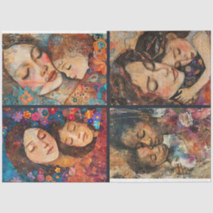 Papier Mousseline Mère Enfant Artiste Artiste Collage Découpage 3