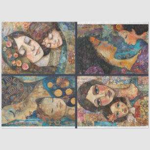Papier Mousseline Mère Enfant Artiste Artiste Collage Découpage 4