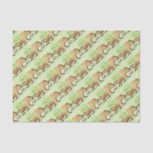 Papier Mousseline Mère et bébé Capybara (Recto)