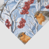 Papier Mousseline Merles d'hiver et branches enneigées (Détail)