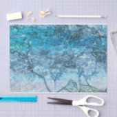 Papier Mousseline Mermaid Bleu Nautique Ondes de l'océan Découpage (Artisanat)