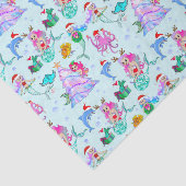 Papier Mousseline Mermaid Celebrating Christmas With Friends (Détail)