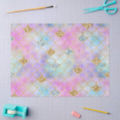 Papier Mousseline Mermaid Parties scintillant d'or rose violet      (Artisanat)