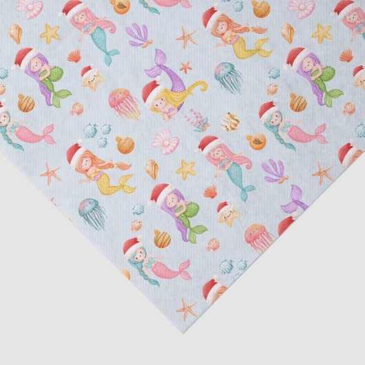 Papier Mousseline Mermaid Père Noël Motif Noël (Détail)