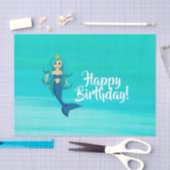 Papier Mousseline Mermaid princesse aquamarine eau de mer (Artisanat)