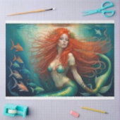 Papier Mousseline Mermaid Red Hair Queen v5 (Artisanat)