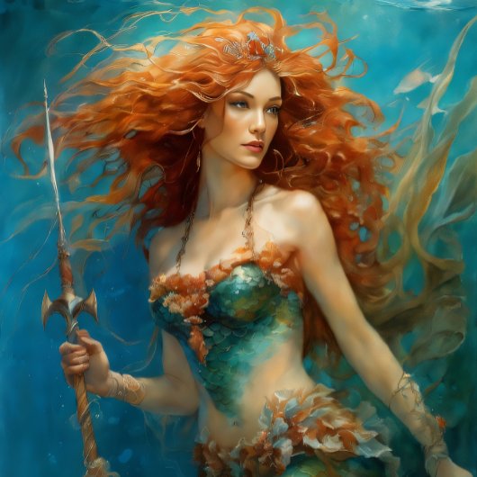 Papier Mousseline Mermaid Red Hair Queen v7