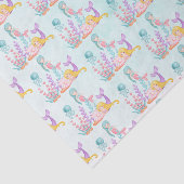 Papier Mousseline Mermaids et méduses sous l'aquarelle marine (Détail)