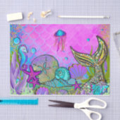 Papier Mousseline Mermaids & Sea Shells sous la mer Anniversaire (Artisanat)