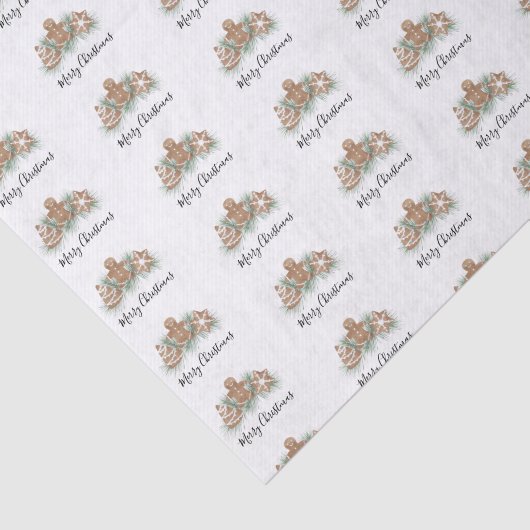 Papier Mousseline Merry Christmas Gingerbread (Détail)