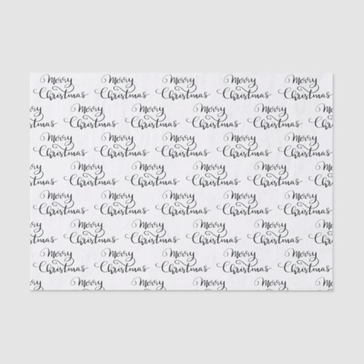 Papier Mousseline Merry Christmas | Handwritten Script Elegant (Recto)