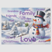 Papier Mousseline Merry Christmas Snowman Tissue Paper (Recto)