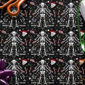 Papier Mousseline Merry Christmas Tree Skeleton Pattern