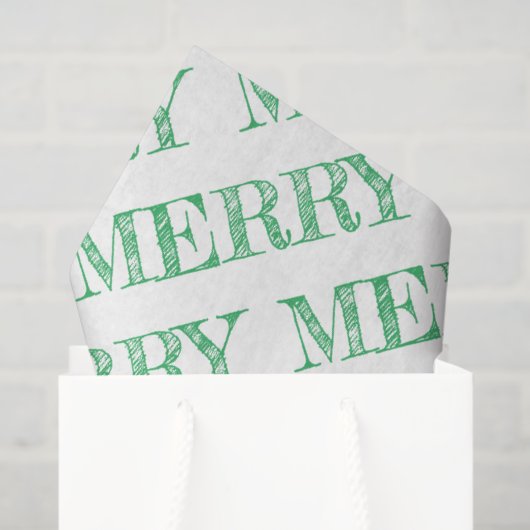 Papier Mousseline MERRY Modern Text Christmas Holiday Fun (Sac cadeau)