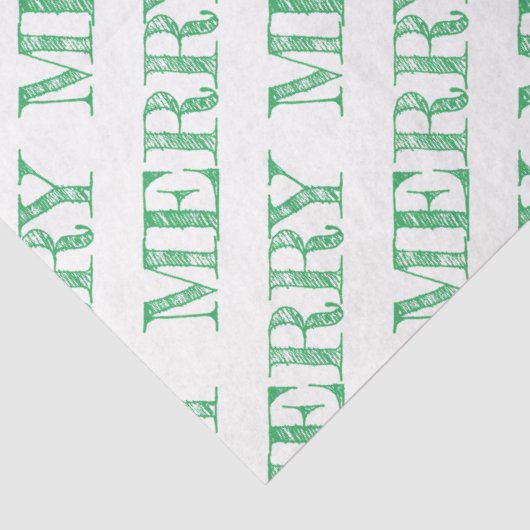 Papier Mousseline MERRY Modern Text Christmas Holiday Fun (Détail)