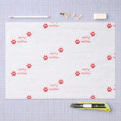 Papier Mousseline Merry Woofmas Empreinte de patte Red Statement (Artisanat)