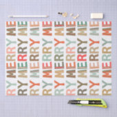 Papier Mousseline MERRY Words funky Wrapping Tissu Paper (Artisanat)