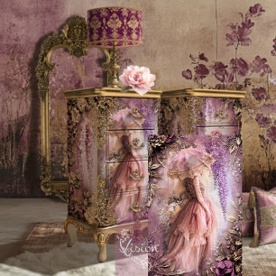 Papier Mousseline Merveille de Wisteria, Portrait Parasol Floral Éth