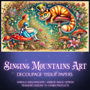 Papier Mousseline Merveilleux Pays des Merveilles Vintage Alice Scèn