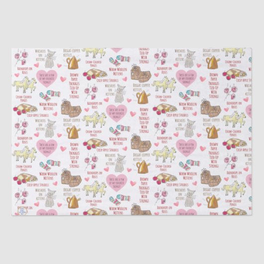 Papier Mousseline Mes Choses préférées Cosy Noël Illustré main (Recto)