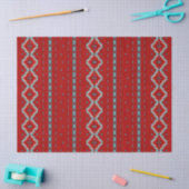 Papier Mousseline Mésas Sud-Ouest Rouge & Turquoise (Artisanat)