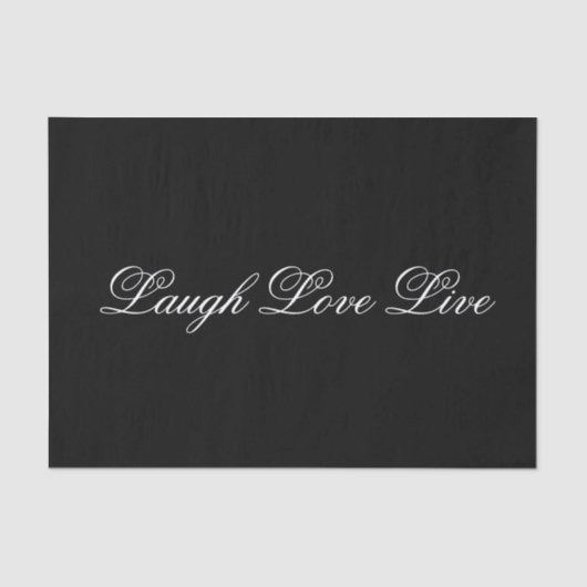 Papier Mousseline Message inspirant Papier Tissu noir (Recto)