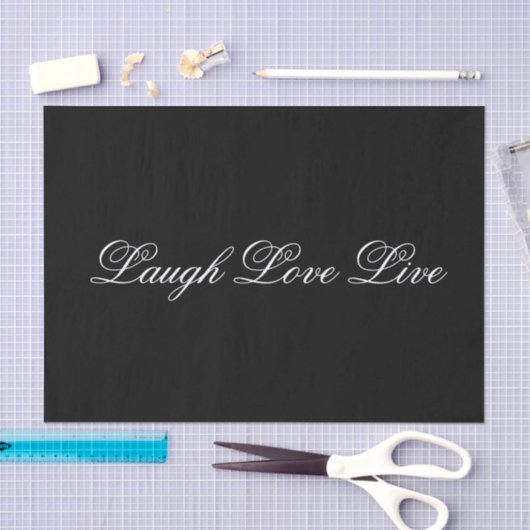 Papier Mousseline Message inspirant Papier Tissu noir (Artisanat)