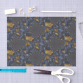 Papier Mousseline Métal Moulé or et argent bleu (Artisanat)