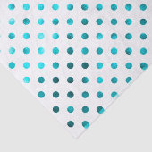 Papier Mousseline Métallique turquoise, point de polka, blanc, (Détail)