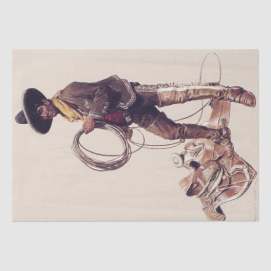 Papier Mousseline "Mexicain Cowboy" par W Herbert Dunton (Recto)