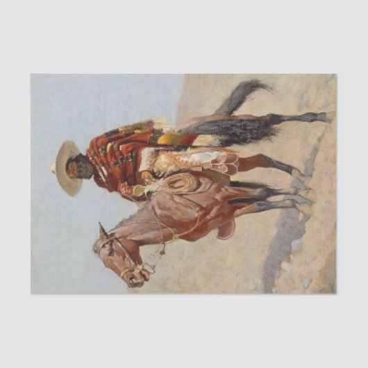 Papier Mousseline "Mexicain Vaquero Horseman" par Frederick Remingto (Recto)